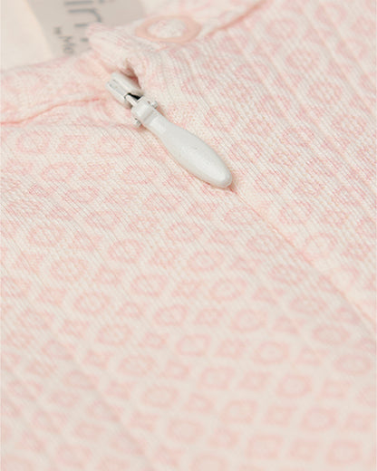Baby 100% Cotton Knit Zippered Footie with All-Over Abstract Pattern
