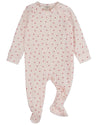 Baby Clover-Print Hidden Zip Footie : Color: Barely Pink