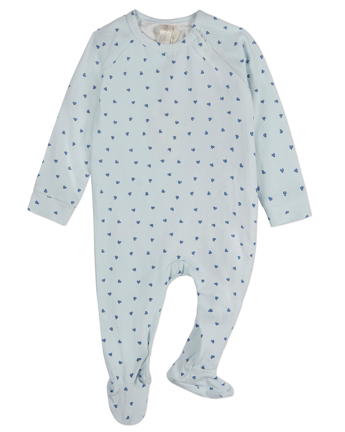 Baby Clover-Print Hidden Zip Footie : Color: Blue