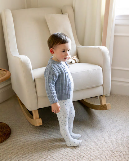 Baby Clover-Print Hidden Zip Footie