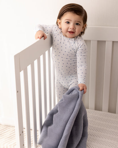 Baby Clover-Print Hidden Zip Footie