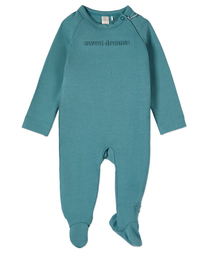 Baby and Toddler "Sweet Dreams" Cotton Rich Fleece Hidden Zipper Footie : Color: Arctic