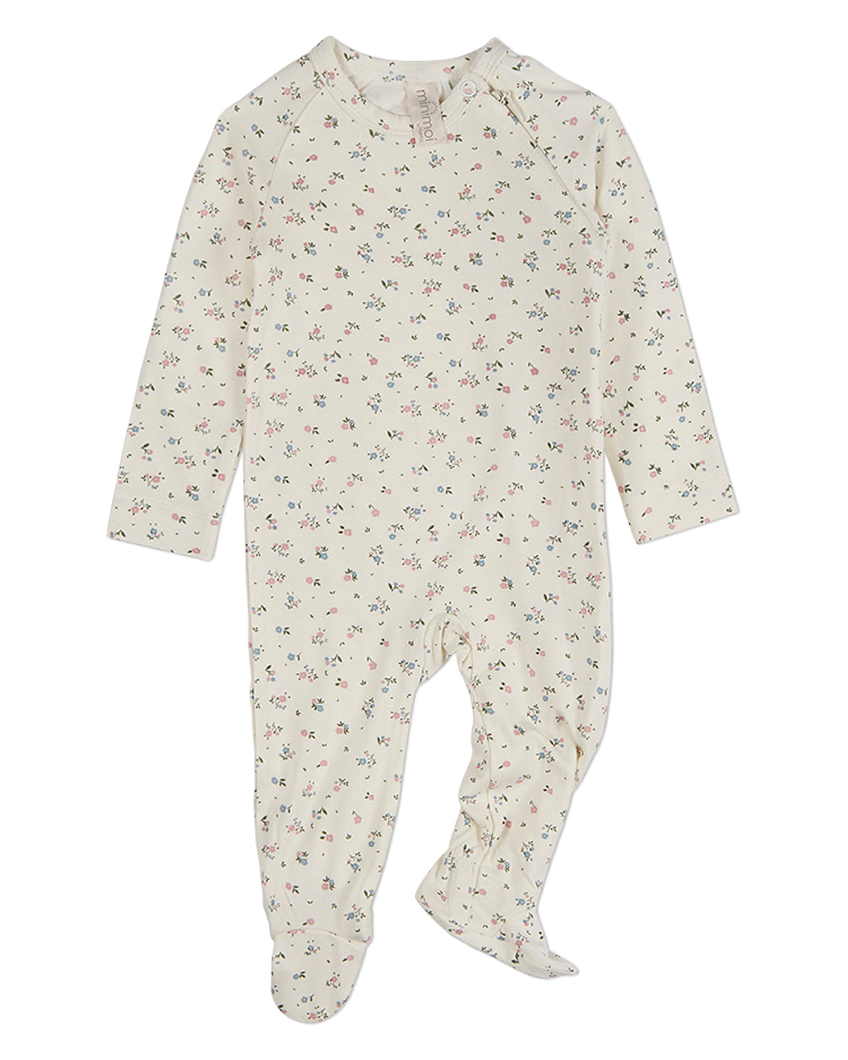 Baby Girls "Fairy Flowers" Silky-Soft Allover Floral Printed Footie : Color: Marshmallow