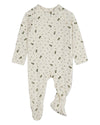 Baby Boys "Whimsical Foliage" Allover Print Zippered Footie : Color: Marshmallow