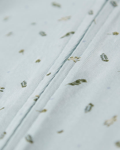 Baby "Tiny Leaves" Rayon-Blend Front-Zip Footie