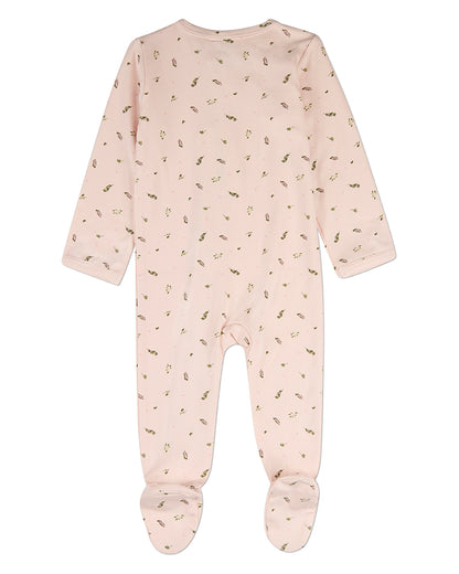 Baby "Tiny Leaves" Rayon-Blend Front-Zip Footie