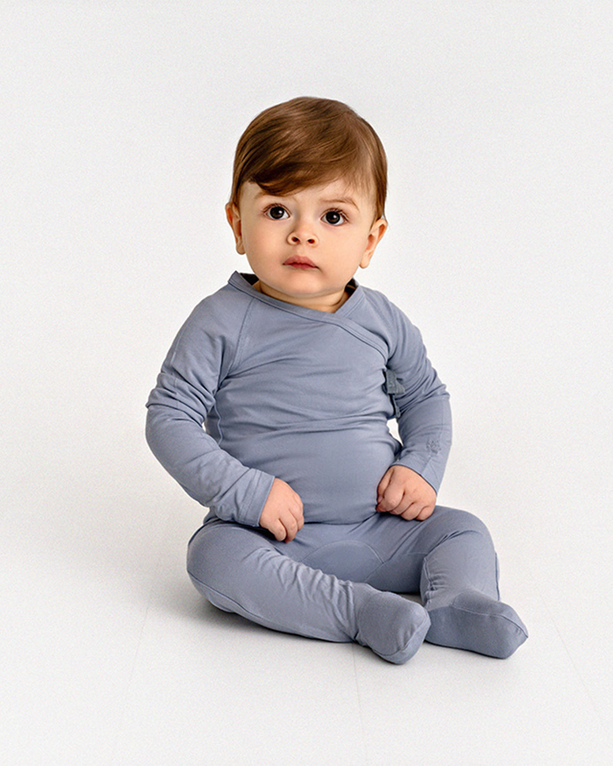 Solid Crossover Footie : Color: Blue Frost