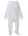 Solid Ribbed Cross Over Tie Footie : Color: White