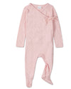 Baby and Toddler Girls "Little Hearts" Pointelle Rayon from Bamboo Blend Footie : Color: Pink