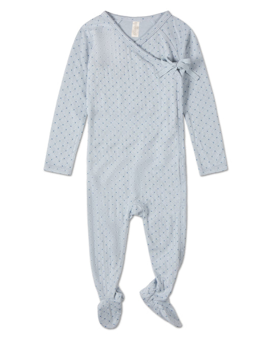 Toddler Boys "Little Dots" Pointelle Rayon from Bamboo Blend Footie : Color: Blue