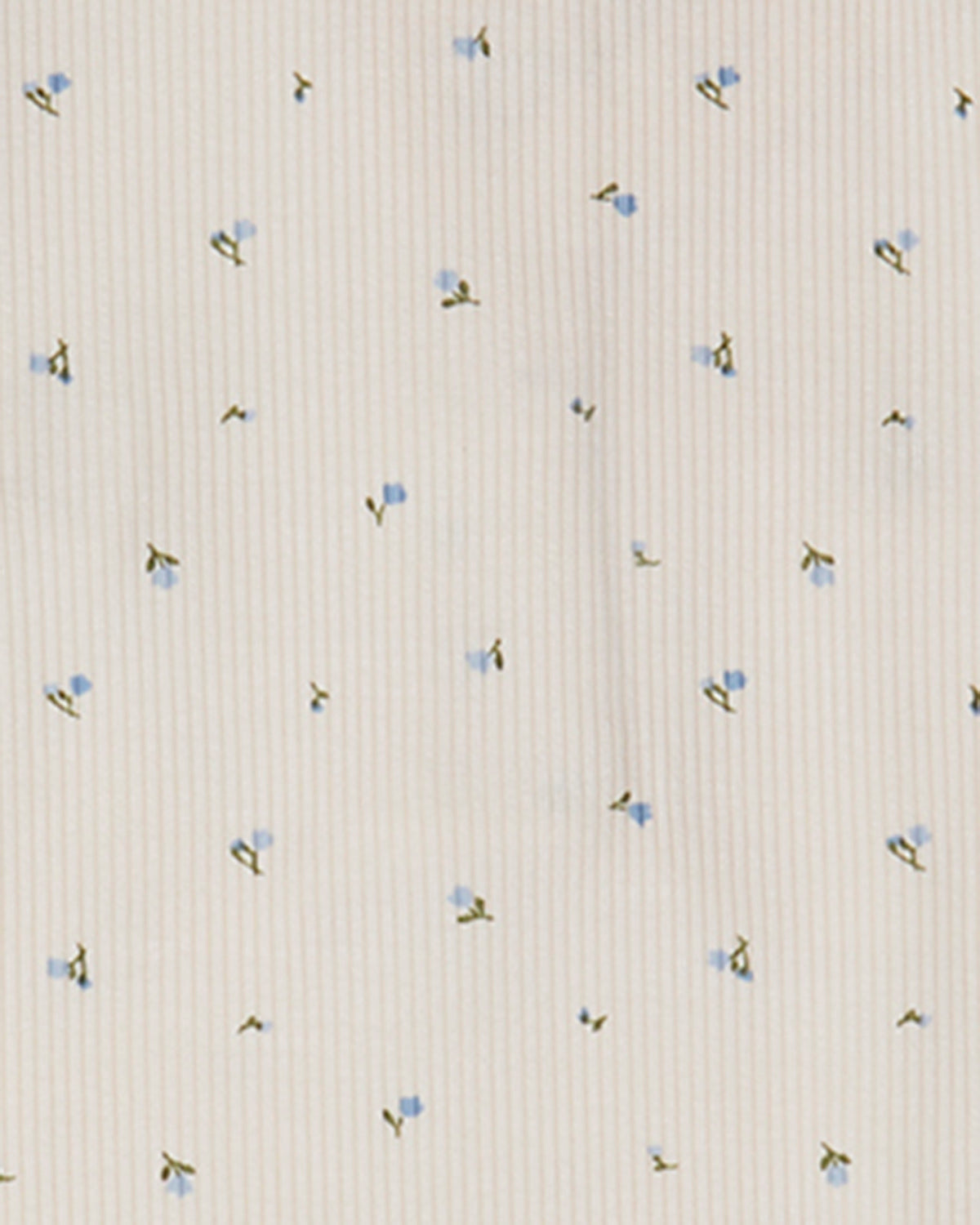 Baby "Sprigs Have Sprung" Mini-Rib Rayon-Blend Crossover-Neck Footie