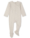 Baby "Sprigs Have Sprung" Mini-Rib Rayon-Blend Crossover-Neck Footie