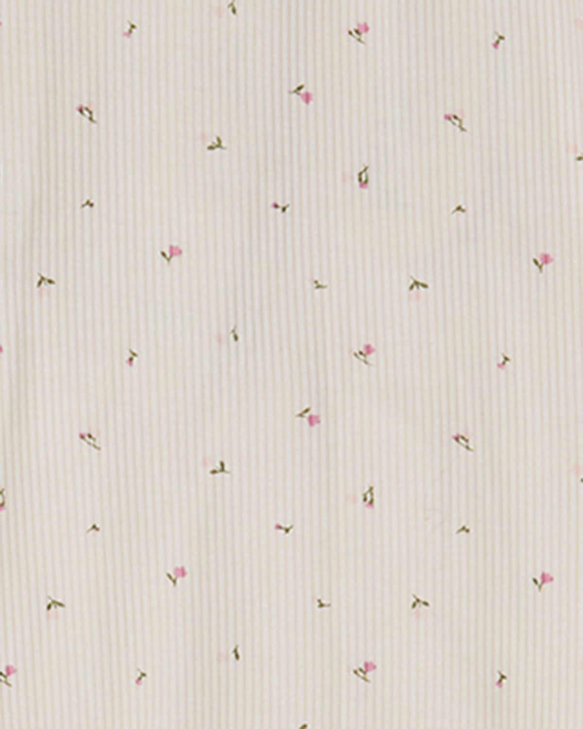 Baby "Sprigs Have Sprung" Mini-Rib Rayon-Blend Crossover-Neck Footie