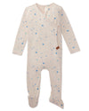 Ribbed Star Footie : Color: Blue Bell