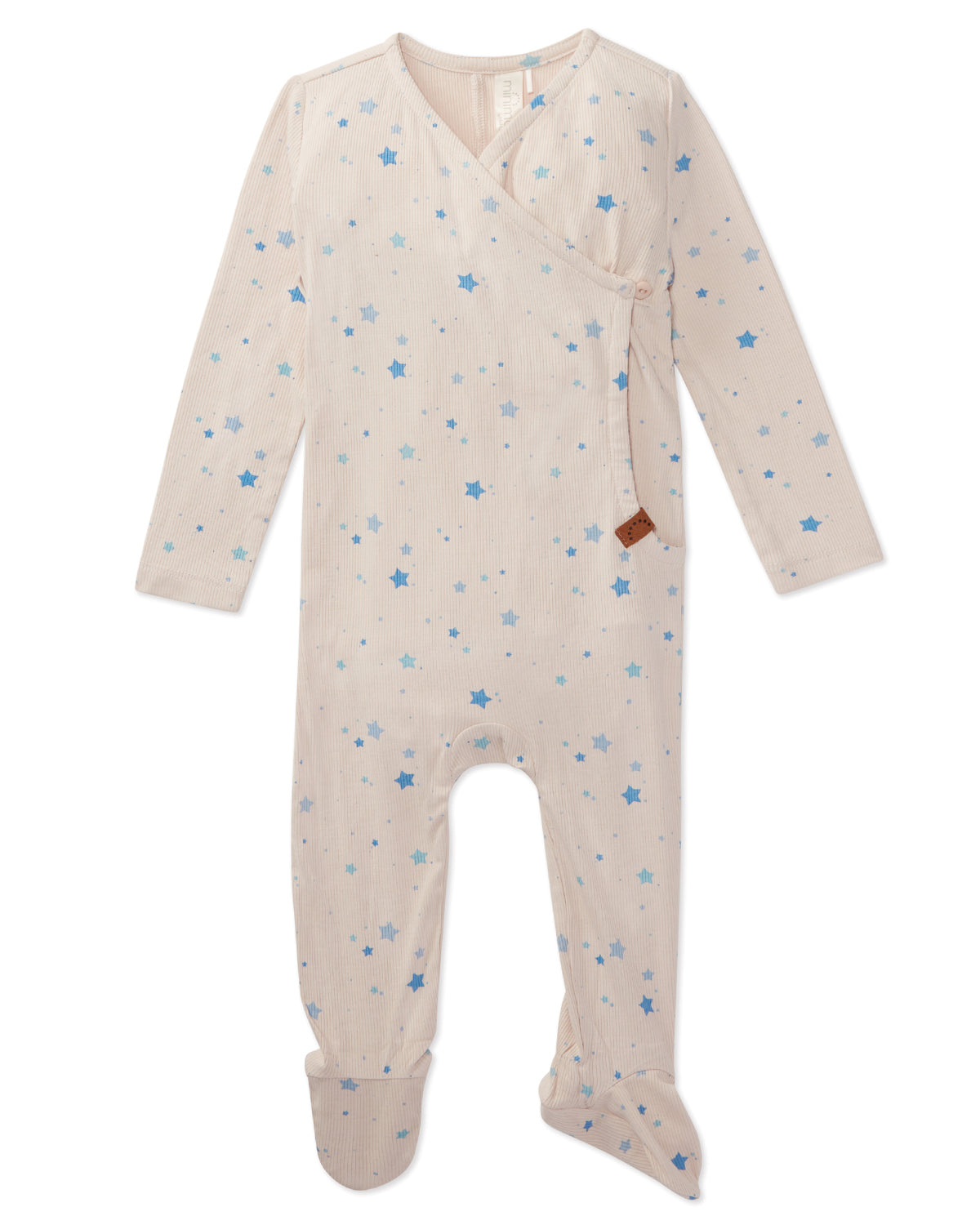 Ribbed Star Footie : Color: Blue Bell