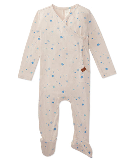 Ribbed Star Footie : Color: Blue Bell
