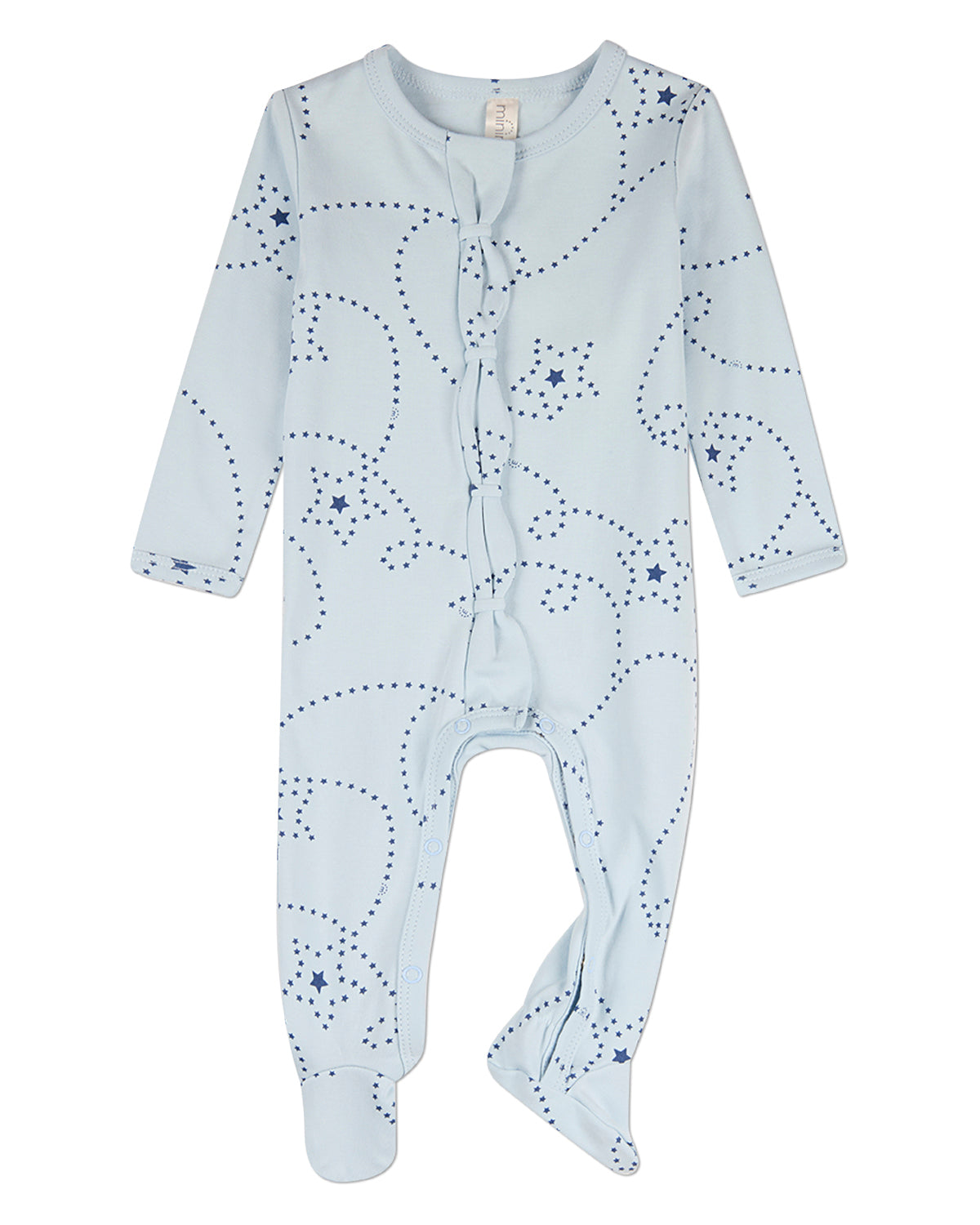 Baby Boys "Entangled Stars" 100% Cotton Front-Snap Footie