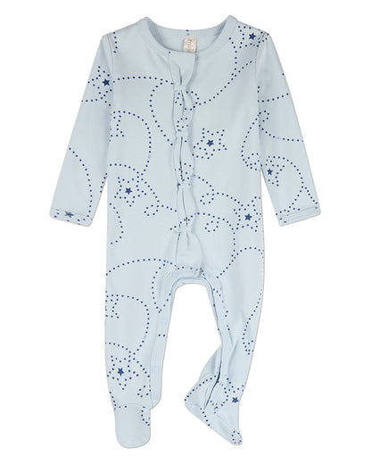 Baby Boys "Entangled Stars" 100% Cotton Front-Snap Footie