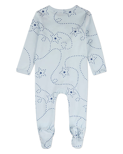 Baby Boys "Entangled Stars" 100% Cotton Front-Snap Footie