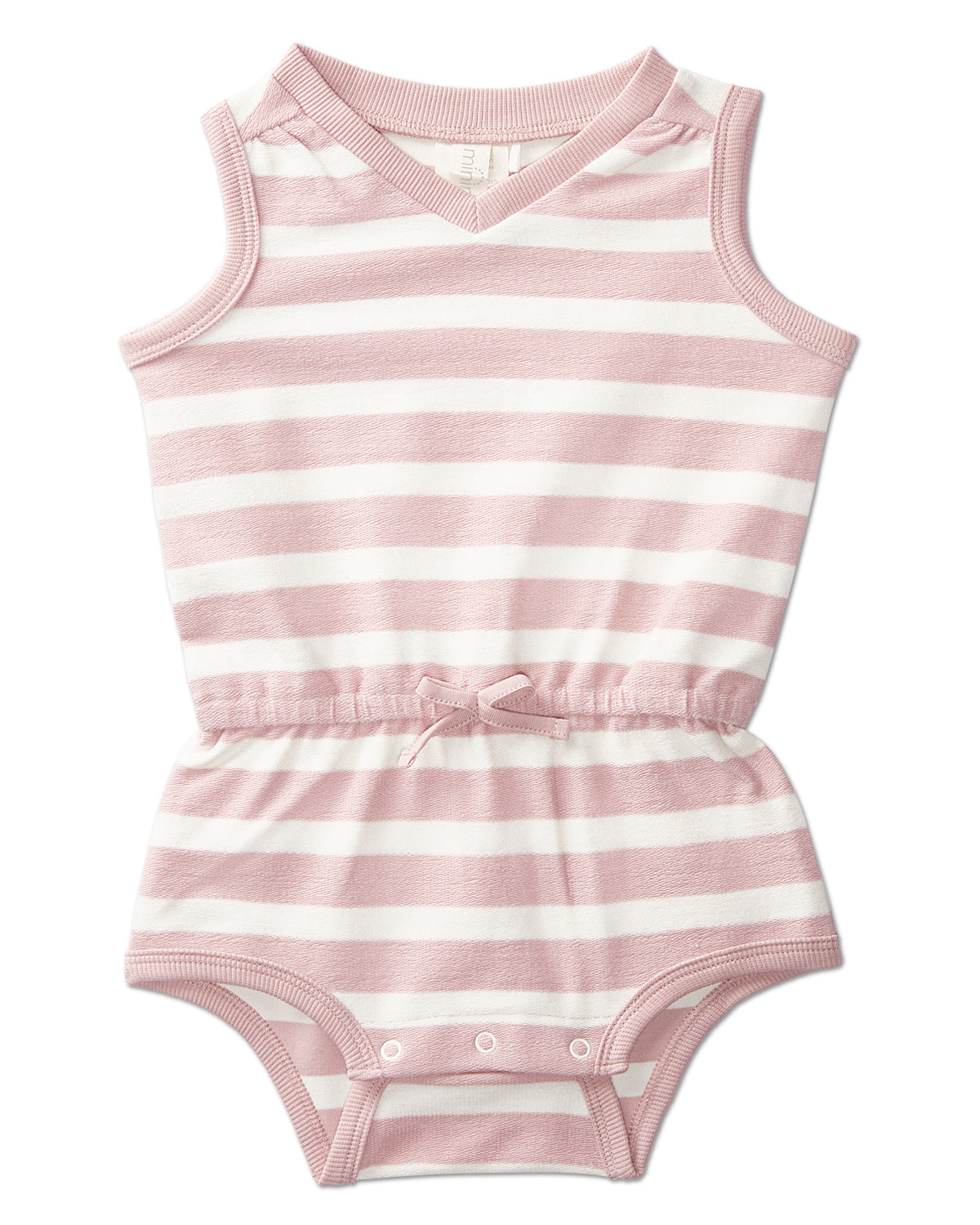 Terry Striped Romper : Color: Pink