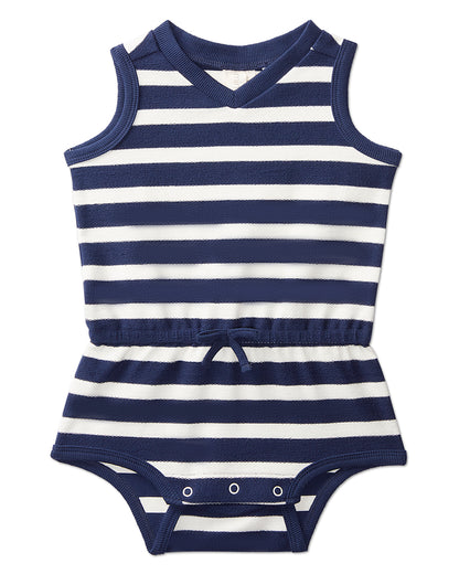 Terry Striped Romper : Color: Blue
