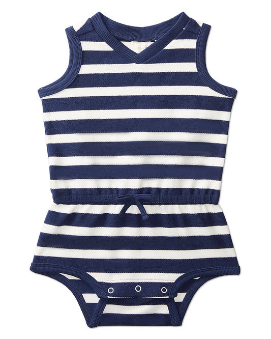 Terry Striped Romper : Color: Blue