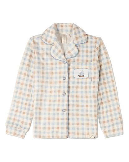 2 Piece Kids "Let Your Dreams Set Sail" Pointelle Plaid Pajama Set