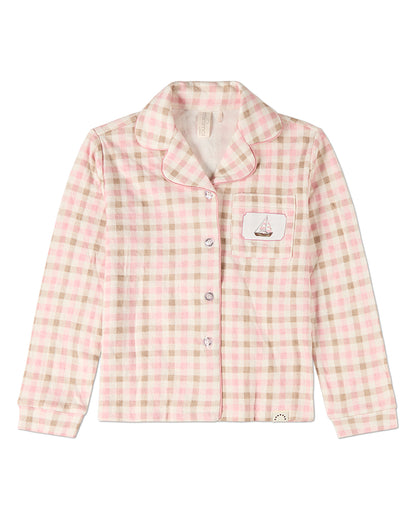 2 Piece Kids "Let Your Dreams Set Sail" Pointelle Plaid Pajama Set