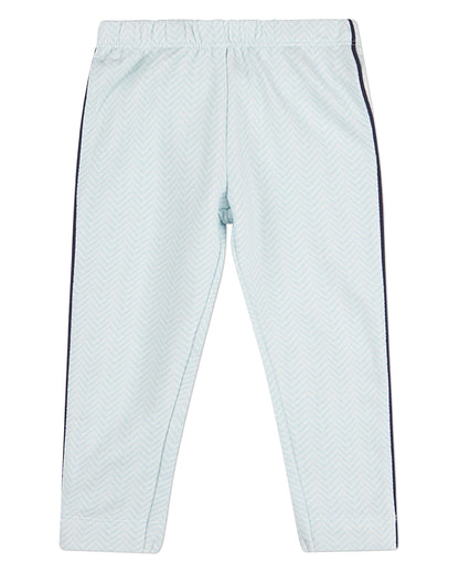 2 Piece Kids "Snuggly Bear" Chevron-Printed Cotton-Rich Pajama Set