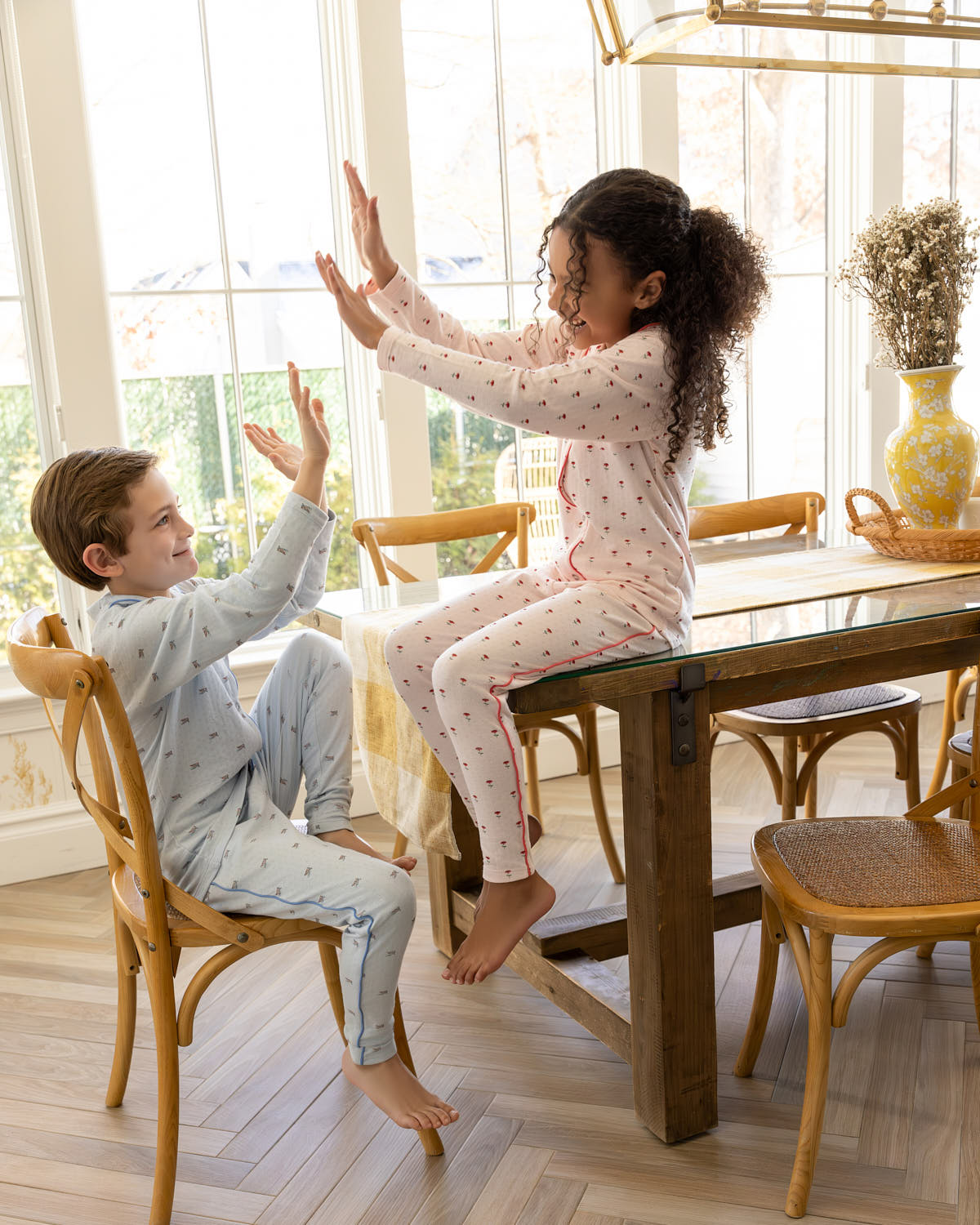 2 Piece Girls "Plant Your Dreams & Grow Happy" Pointelle Pajama Set