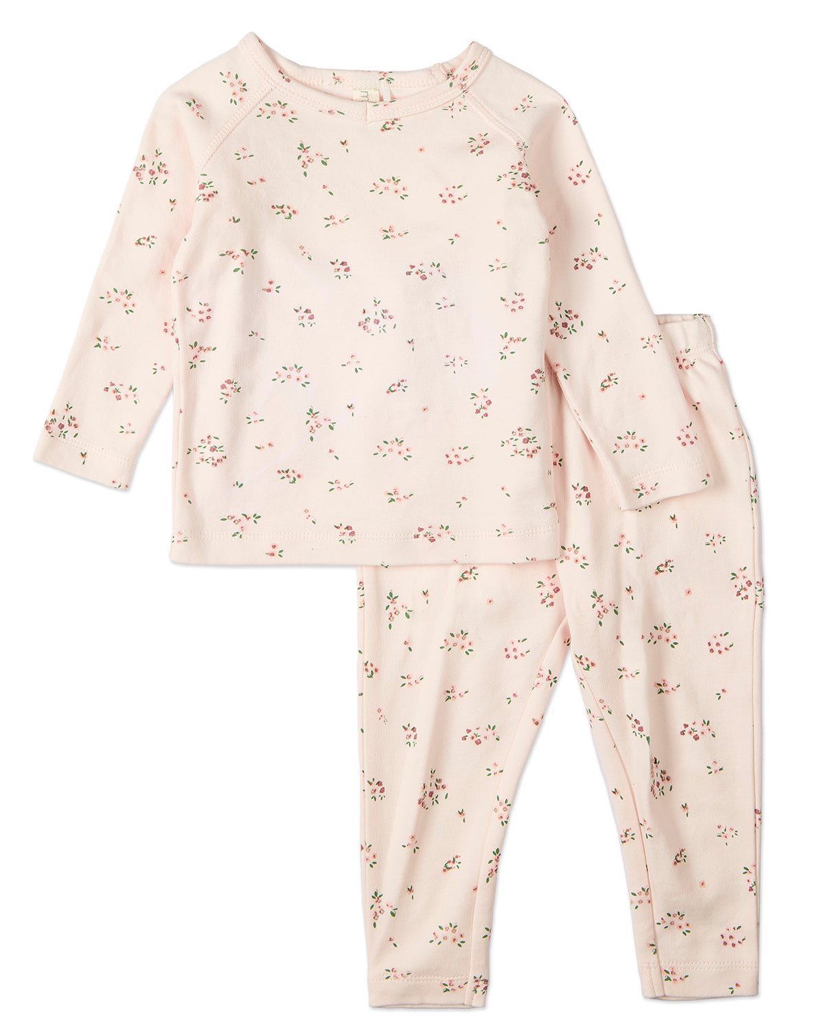 2 Piece Girls "Cameo Florals" 100% Cotton Pajama Set : Color: Soft Pink