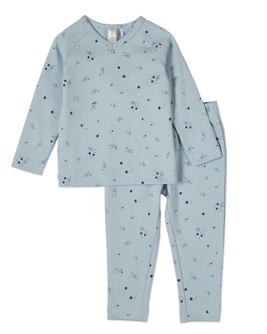2 Piece Boys "My Brightest Star" 100% Cotton V-Neck Pajama set : Color: Blue