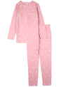 2 Piece Girls "Kind Hearts" Rayon Blend Pull-On Pajama Set : Color: Old Rose