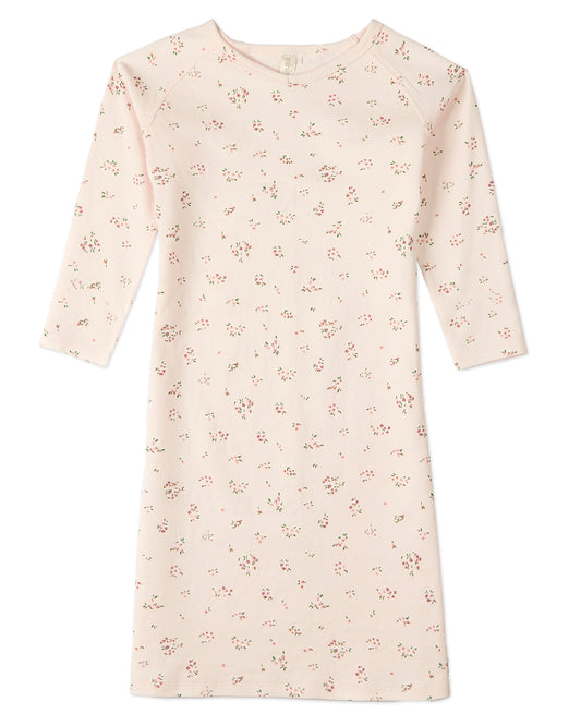 Girls "Cameo Florals" 100% Cotton Pullover Nightgown : Color: Soft Pink