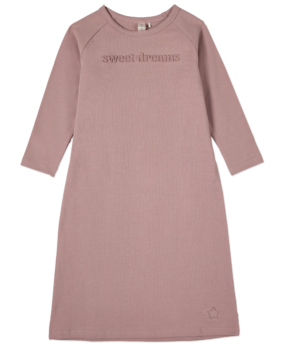 Girls "Sweet Dreams" Cotton Rich Night Gown with Embossed 3D Graphics : Color: Mauve