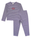 2 Piece Kids Mini-Stripe "Generation MiniMoi" Pajama Set : Color: Berry