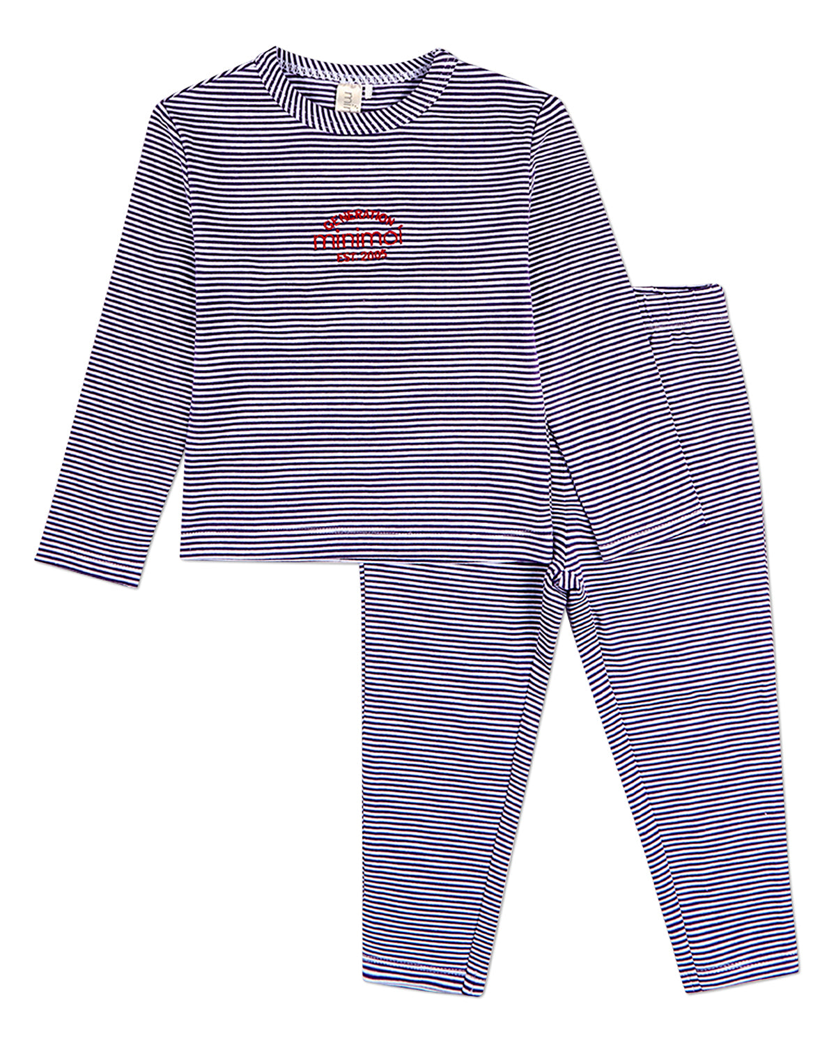 2 Piece Kids Mini-Stripe "Generation MiniMoi" Pajama Set : Color: Berry