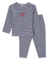 2 Piece Kids Mini-Stripe "Generation MiniMoi" Pajama Set : Color: Navy