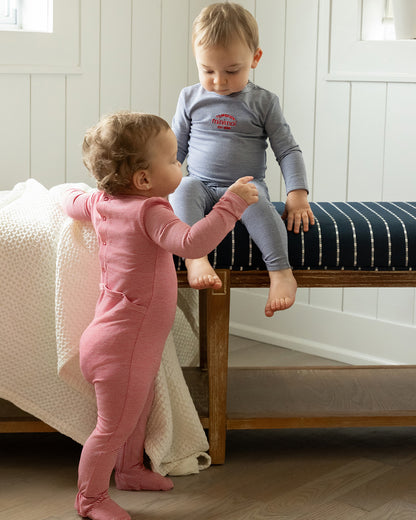 2 Piece Kids Mini-Stripe "Generation MiniMoi" Pajama Set : Color: Red