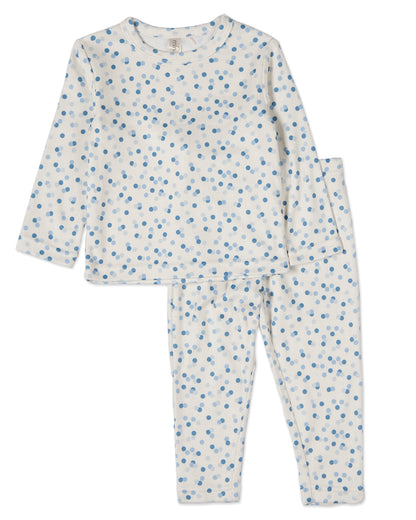 2 Piece Boys "Blue Confetti" Pointelle Pull-On Pajama Set : Color: Blue Multi