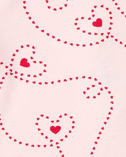 2 Piece Girls "Entangled Hearts" 100% Cotton Pullover Pajama Set