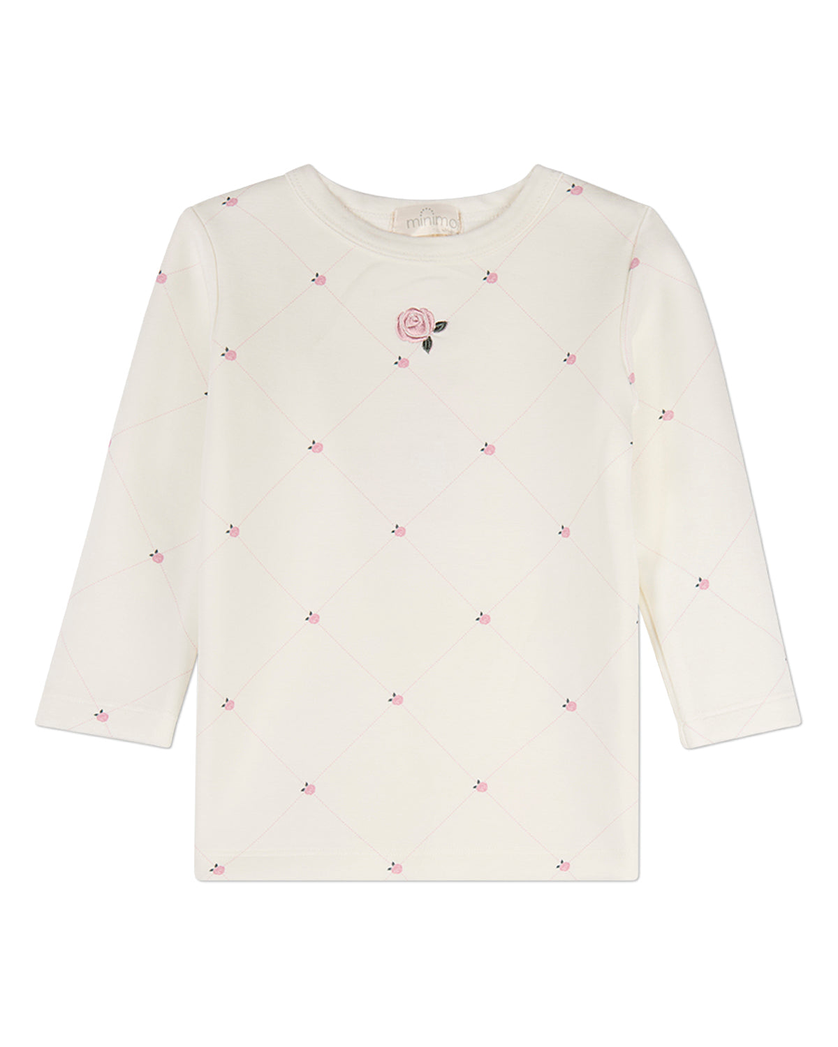 2 Piece Girls "Rosettes and Stitching" Rayon/Cotton-Blend Pajama Set