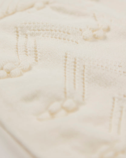 Baby Unisex 100% Cotton Pointelle Knit Bonnet with Self-Fabric Strings