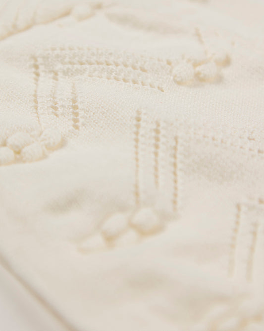 Baby Unisex 100% Cotton Pointelle Knit Bonnet with Self-Fabric Strings