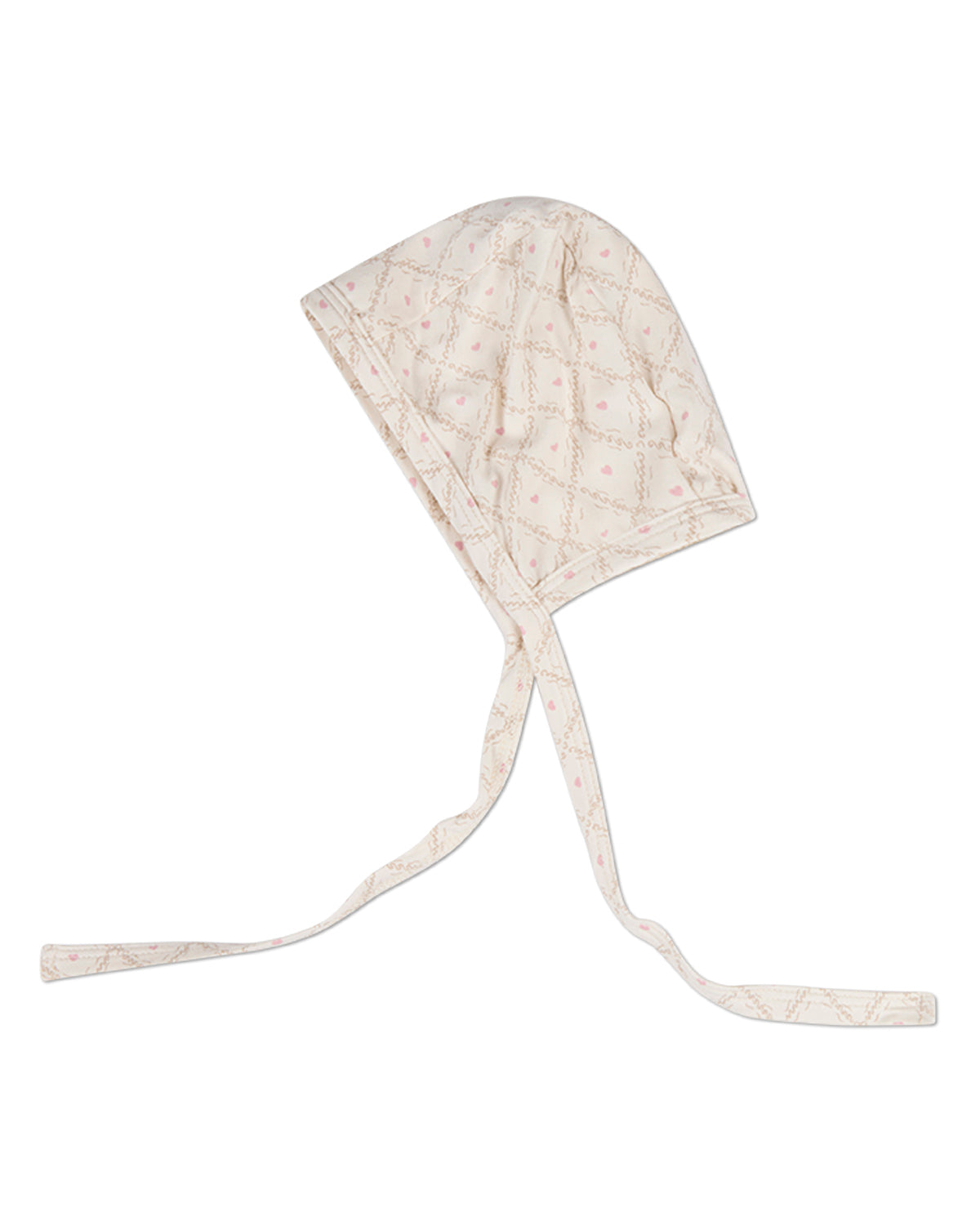Baby Girls "Harlequin Heart" Modal-Blend All-Over Printed Bonnet
