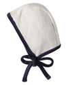 Baby Chevron-Printed Cotton-Rich Knit Bonnet with Tie Closure