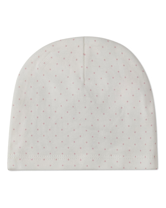 Baby "Put A Bow On It" 100% Cotton Polka Dot Knit Beanie