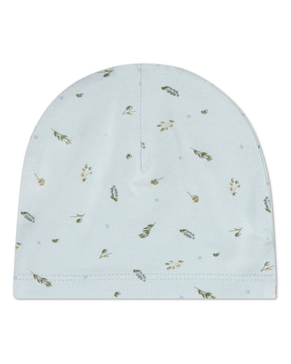 Baby "Tiny Leaves" Rayon-Blend Fine-Gauge Mini-Print Beanie