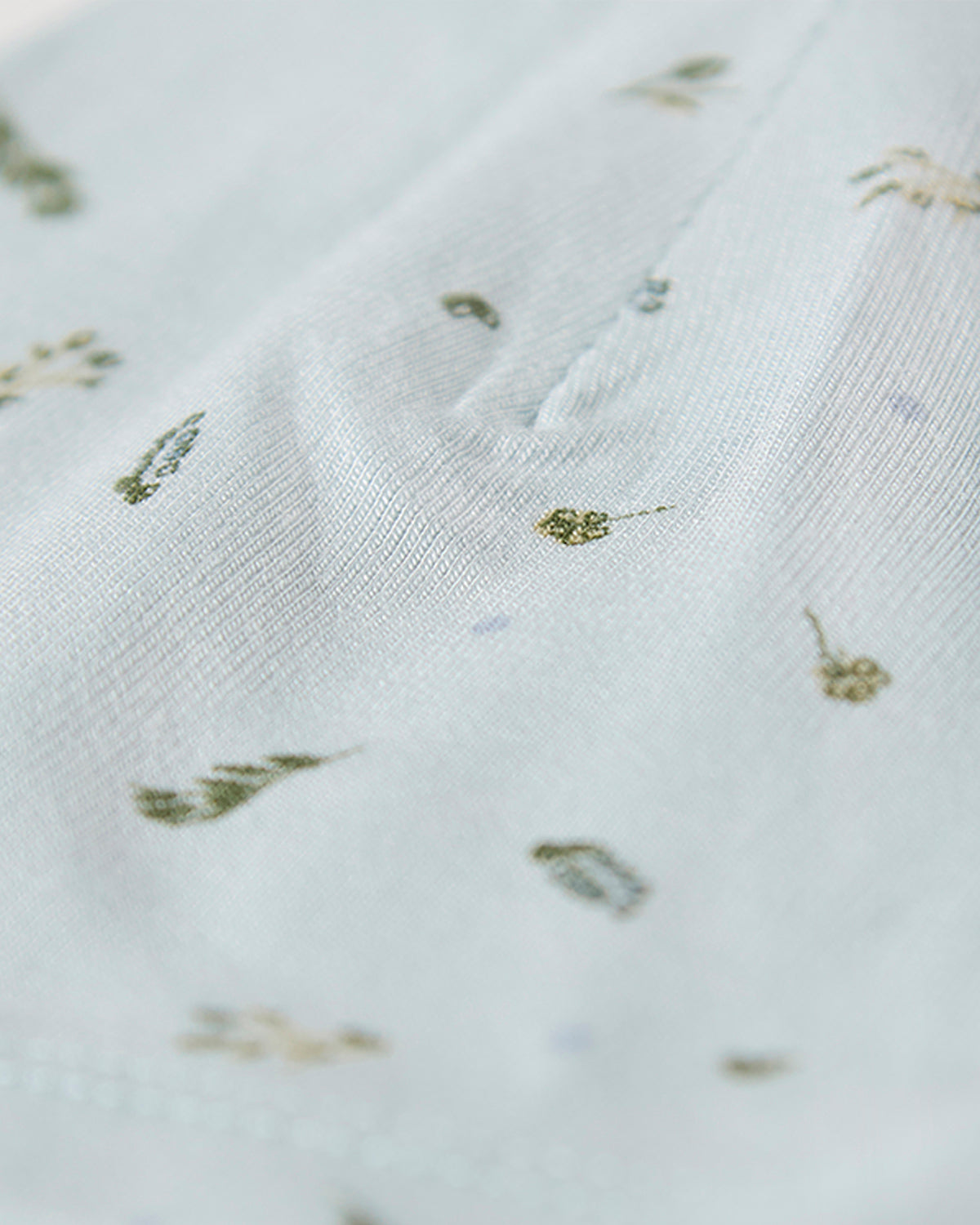 Baby "Tiny Leaves" Rayon-Blend Fine-Gauge Mini-Print Beanie