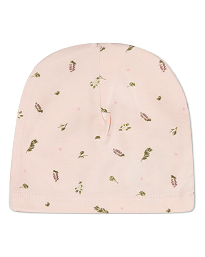 Baby "Tiny Leaves" Rayon-Blend Fine-Gauge Mini-Print Beanie